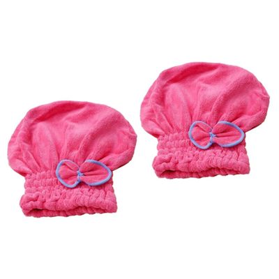 Angoily 2pcs Shower Cap Elastic Band Quick Dry Hair Drying Cap Microfiber Material Comfortable for Daily Use at Home Travel