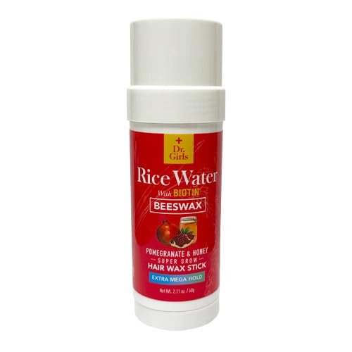 Dr.Girls Rice Water Extra Mega Hold Hair Beeswax Stick 2.11oz/ 60g (Pomegranate & Honey)