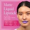 Aromi Pastel Purple Matte Liquid Lipstick | Long-Lasting Lip Color, Vegan Makeup, Cruelty-free Beauty, Handmade (Lavender Fields) view 2