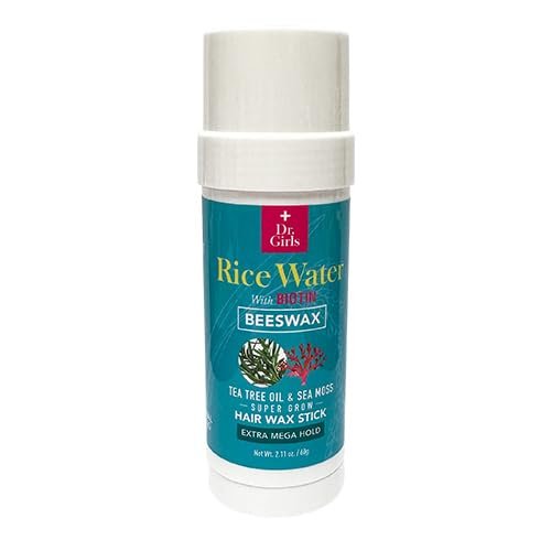 Dr.Girls Rice Water Extra Mega Hold Hair Beeswax Stick 2.11oz/ 60g (Tea Tree & Sea Moss)