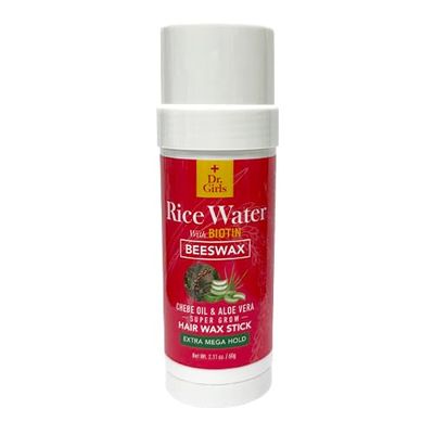 Dr.Girls Rice Water Extra Mega Hold Hair Beeswax Stick 2.11oz/ 60g (Chebe Oil & Aloe Vera)