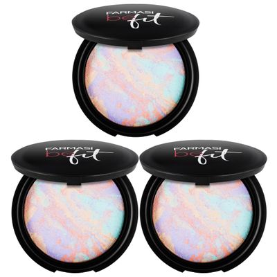 Farmasi 3-Pack Be Fit CC Powder - olor Correcting Natural Finish Lightweight Long-Lasting Even Skin Tone Makeup Essential Flawless Complexion All Skin Types