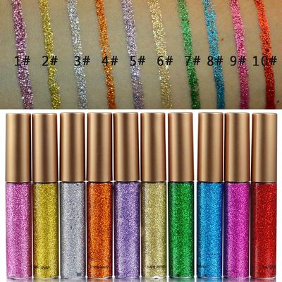 Lufeeyeta Liquid Glitter Eye Shadow, 10 Highly Colored Shimmer Eye Shadow And Eyeliner Pens, Metallic Shiny Eye Shadow Pen, Durable Waterproof Quick Drying Shiny Eye Makeup SetA37