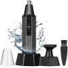 LEONYS Nose and Ear Hair Trimmer, Portable Ear Nose Hair Trimmer, Professional Painless Eyebrow Trimmer for Men and Women, Battery-Operated, Black view 1