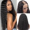 Wigs Curly U Part Wigs Deep Wave Human Hair Wigs for Black Women, 10-26 Inch Long Brazilian Deep Curly Glueless Clip in U Shape Wig 180% Density for Daily Party (Size : 12inches) view 3