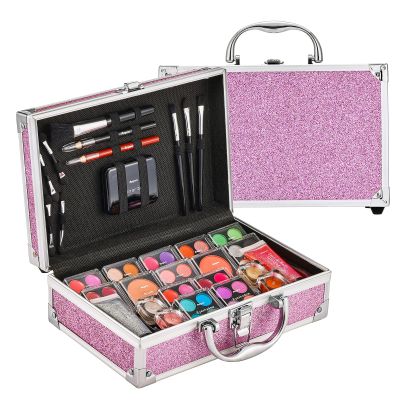 Anpro All-In-One Makeup Kit for Girls 10-12 with Case, Pro Teen Makeup Set, Tween Makeup Kit for Teens Women, Full Starter Make Up Kit with Brushes, Lipstick, Eye Shadows Palette, Blushes, Glitter Gel