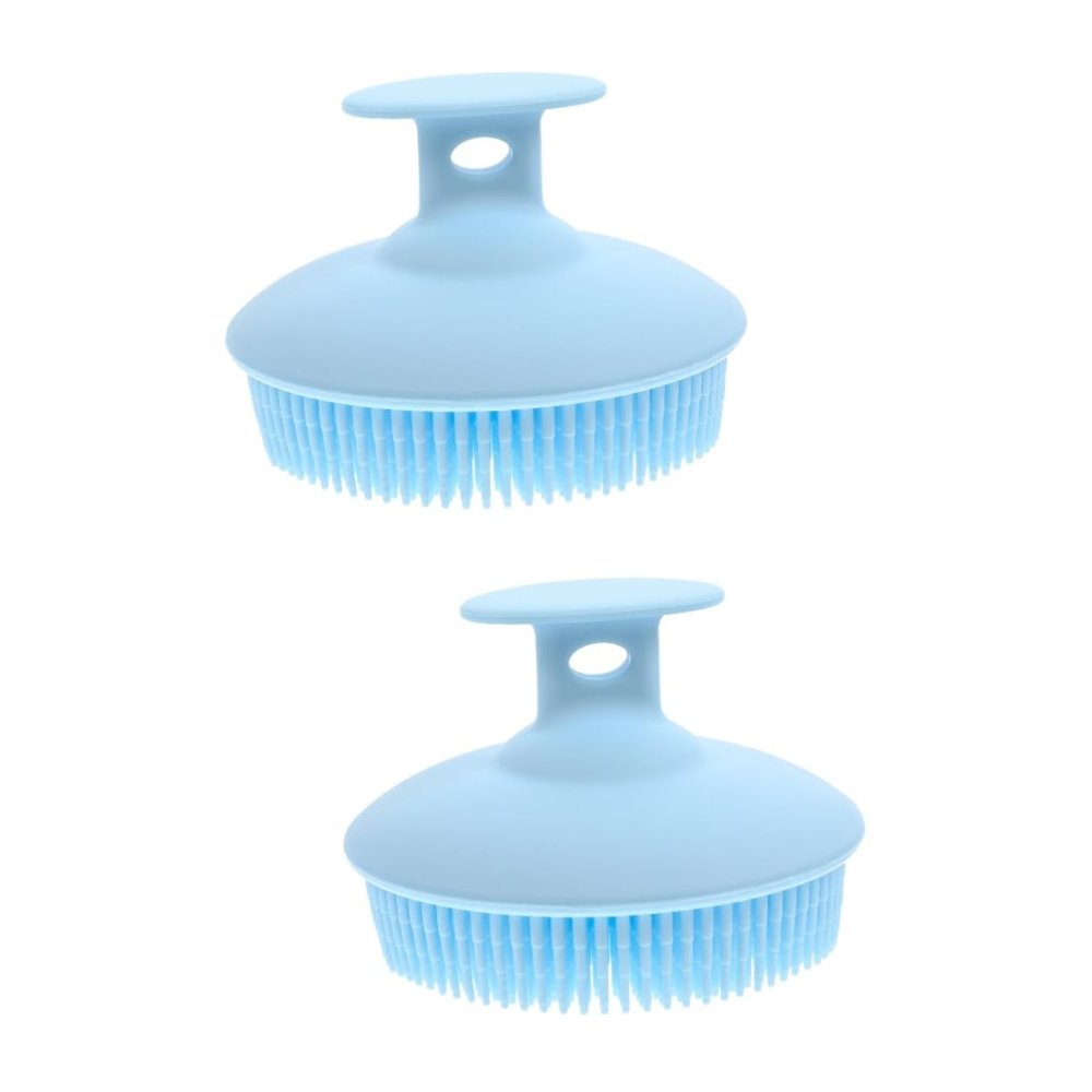 Angoily 2pcs Portable Shower Brush Body Wash Scrubber Exfoliating Silicone Bathing Brush