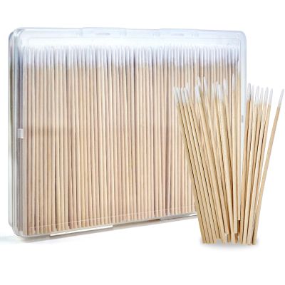 400PCS Pointed Cotton Swabs with Storage Case, Precision Tip Cotton Swabs with Wooden Sticks, 4 Inch Microblading Buds, Microswabs for Eyelash Extensions Makeup nails Tattoo Permanent Makeup Supplies