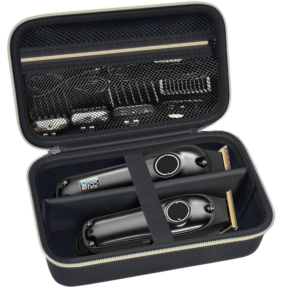 Case Compatible with Novah for Ufree for KIKIDO for GLAKER for FADEKING for GSKY for Romanda Professional Hair Clippers, Beard Trimmer Grooming Storage Holder for Hair Trimmers Set (Box Only)-Black