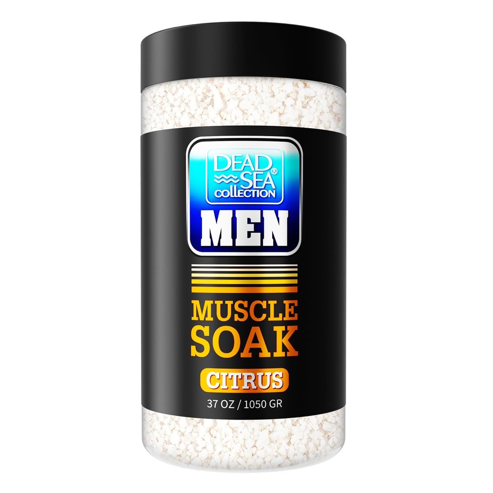 Dead Sea Collection Bath Salts for Men with Citrus Oil - Muscle Recovery Bath Soak Mens Pure Dead Sea Salt for Soothing and Relaxing 37 Oz