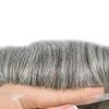 Toupee for Men Soft Full French Lace Mens toupee 100% Real Human Hair Replacement System Breathable Men Hair pieces8"X10"#260 Darkest Brown with 60% gray hair-100% Light to Medium Light Density view 3