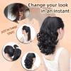 Tiklans Blonde Ponytail Extension,22" Clip in Ponytail for Women Short Ponytail Hair Extension Synthetic Heat Friendly Fiber for Girls view 4