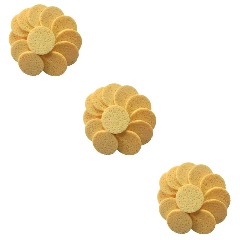Angoily 60pcs Skin-friendly Makeup Puff Cotton Rounds Face Cleaning Sponge Round Pads Gentle Exfoliation for Daily Skincare