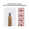 Music Flower Dual Ended Eyebrow Pencil with Spoolie Brush Natural Fills and Defines Brow,Grey view 4
