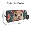 OUSIKA Flower Alpaca Cosmetic Bags for Women Portable Makeup Bag Travel Storage Bag Daily Receive Bag Large Capacity Toiletry Bag view 3