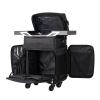 Rolling Makeup Case, Makeup Backpack Professional Makeup Artist Train Case Trolley, Multi-functional Cosmetic Train Case, Cosmetic Trolley Case In Oxford Fabric, With 360 Swivel Wheels, Black view 1