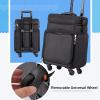Rolling Makeup Case, Makeup Backpack Professional Makeup Artist Train Case Trolley, Multi-functional Cosmetic Train Case, Cosmetic Trolley Case In Oxford Fabric, With 360 Swivel Wheels, Black view 3