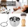 Professional Men's Beard Shaving Set, Stainless Steel Mustache Shaving Tool with Bowl, Stand and Brush view 4