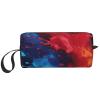 OUSIKA Blue and Red Splash Cosmetic Bags for Women Portable Makeup Bag Travel Storage Bag Daily Receive Bag Large Capacity Toiletry Bag view 1