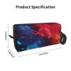 OUSIKA Blue and Red Splash Cosmetic Bags for Women Portable Makeup Bag Travel Storage Bag Daily Receive Bag Large Capacity Toiletry Bag view 3