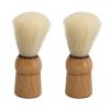 Beard Brush, Mini Synthetic Shave Brush Professional Beard Comb Beard Shave Brush Wooden Handle Lightweight Mustache Brush Soft Hair Brush for Salon Home view 1