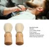 Beard Brush, Mini Synthetic Shave Brush Professional Beard Comb Beard Shave Brush Wooden Handle Lightweight Mustache Brush Soft Hair Brush for Salon Home view 3