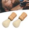 Beard Brush, Mini Synthetic Shave Brush Professional Beard Comb Beard Shave Brush Wooden Handle Lightweight Mustache Brush Soft Hair Brush for Salon Home view 4