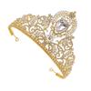 DOITOOL 1pc Style Rhinestone Inlaid Large Crown for Women Elegant Golden Hair Accessory for Brides Bridesmaids and Special Occasions Luxurious Design Workmanship view 1