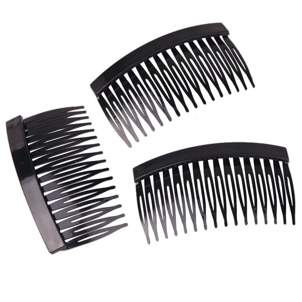 Angoily 20pcs Plastic Hair Side Combs Teeth Inserted Hair Accessories for Women and Girls Colors Black Clear Coffee Yellow Red for Styling and Secure Hold