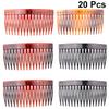 Angoily 20pcs Plastic Hair Side Combs Teeth Inserted Hair Accessories for Women and Girls Colors Black Clear Coffee Yellow Red for Styling and Secure Hold view 3