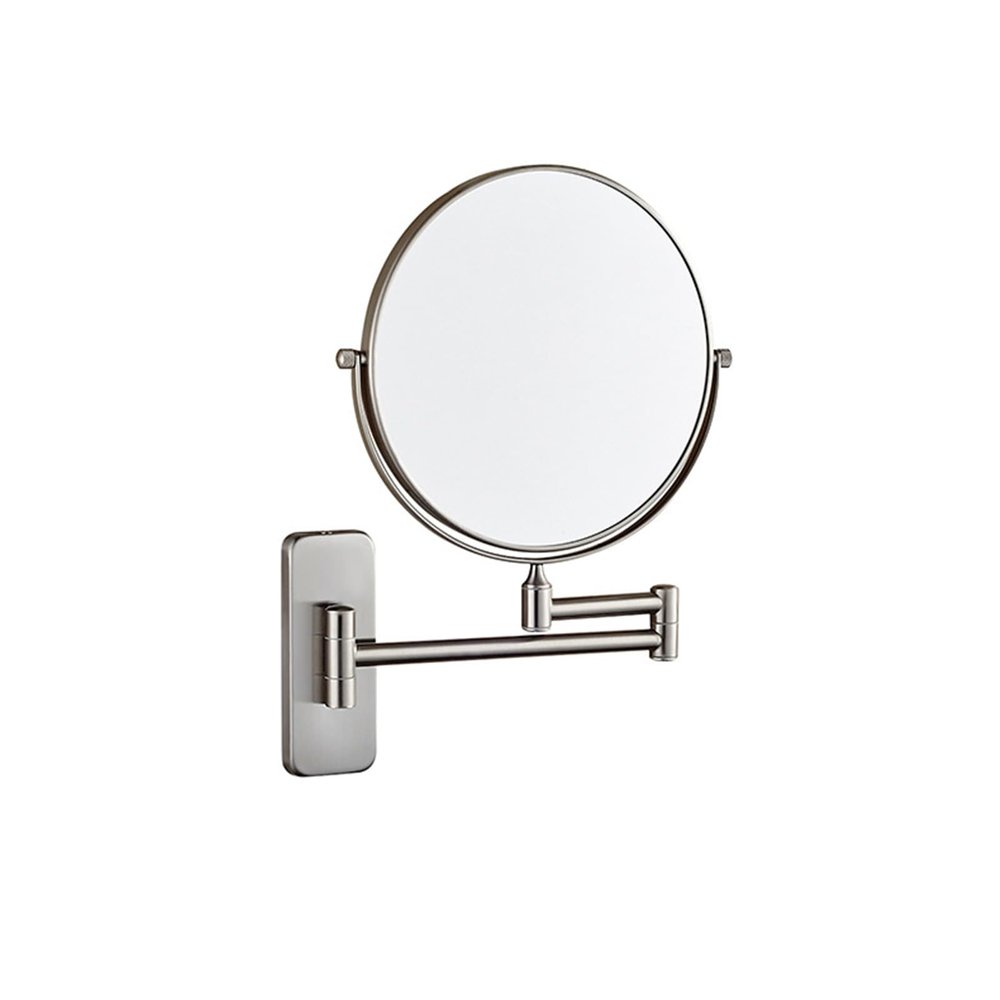 CBLdF Wall Mounted Double-Sided Mirror Makeup Mirror Bathroom Telescopic Mirror Beauty Mirror Magnifying Mirror,Brushed Nickel,5X