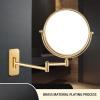 CBLdF Wall Mounted Double-Sided Mirror Makeup Mirror Bathroom Telescopic Mirror Beauty Mirror Magnifying Mirror,Brushed Nickel,5X view 2