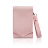 AfitLulu Makeup Lipstick Case, Pu Leather Lipstick Pouch With Mirror, Wristlet Cosmetic Bag with Removable Keychain, Holds Up to 3 Lipsticks, Magnetic Closure (Pink) view 1