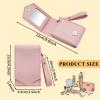 AfitLulu Makeup Lipstick Case, Pu Leather Lipstick Pouch With Mirror, Wristlet Cosmetic Bag with Removable Keychain, Holds Up to 3 Lipsticks, Magnetic Closure (Pink) view 2