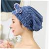Angoily Sets Thick Coral Fleece Hair Drying Cap Shower Cap Fast Dry Microfiber Turban Bow for Bath Beauty Routine Pcs view 4