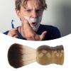 Beard Brush, Shaving Brush Beard Comb Beard Shave Brush Wooden Handle Lightweight Mustache Brush with Curved Handle Hair Tool for Barber view 4
