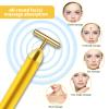 Aubric Face Massager Electric Beauty Bar 24k Golden Facial Massage Tool, T-Shape Electric Vibrating Wand Face Neck Skin Firming Lifting Tighting Wrinkles Reducing Body Treatment Anti Aging Device view 4