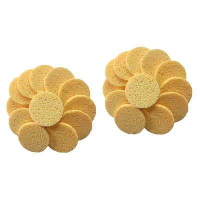 Angoily 2sets Makeup Cotton Pads Reusable Cotton Pads for Makeup Round Face Cleaning Puff Sponge Cushion 65x8mm 20pcs*2