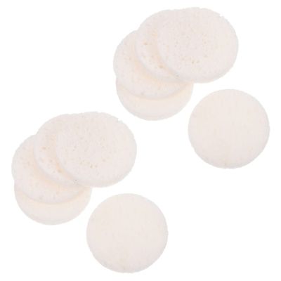 Angoily Comfortable Cosmetics Puff 40pcs Natural Pulp Sponges for Face Small Size for Travel White