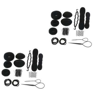 Angoily 2pcs Women Girls Hair Styling Accessories Kit Set Versatile Hair Styling Tools Needles Pads Clips for Creative Essential for Updos Buns Everyday Styles Finish