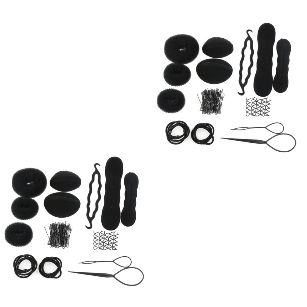 Angoily 2pcs Women Girls Hair Styling Accessories Kit Set Versatile Hair Styling Tools Needles Pads Clips for Creative Essential for Updos Buns Everyday Styles Finish