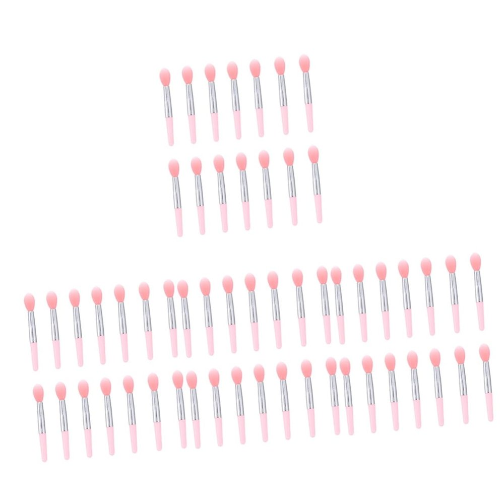 Housoutil 4sets Silicone Lip Brush for Makeup Application Mini Lip Brush Travel-friendly Design for Liquid Cosmetics Red Handles