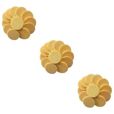 Angoily 60pcs Skin-friendly Makeup Remover Pads Soft Cotton Cleansing Sponges for Facial Cleaning Round for Skin Types Reusable