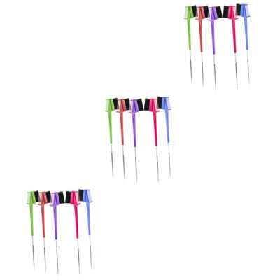 Angoily 15pcs Combs Brow Brushes Portable Steel Pin Hair Tools for Salon Home Use Makeup Supplies Random Color