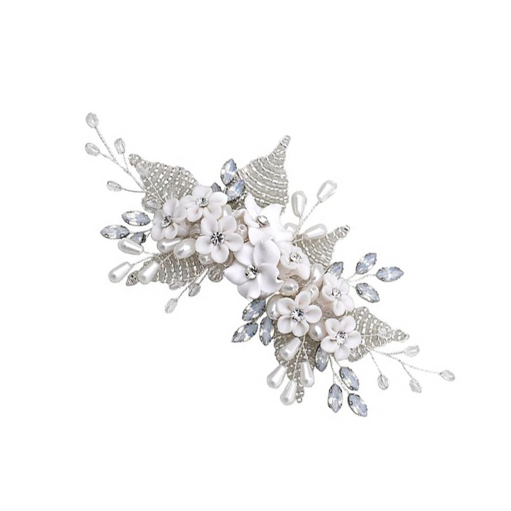 Angoily 1pc Crystal Hair Comb Stylish Flower Hair Accessory for Brides and Women Lightweight Comfortable Elegant Design for Weddings Parties and Everyday Use