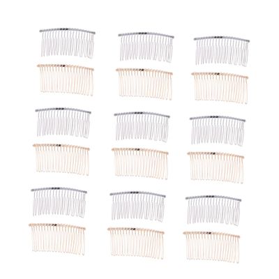 Angoily 20pcs Elegant Iron Insertion Hair Combs Minimalist Teeth Combs for Women Wedding Events Silver Golden Designs for Fine Hair Styling
