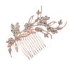 Angoily Elegant Rose Gold Hair Comb with Crystal Design Durable Hair Clip Accessory for Weddings Dances and Special Occasions Women of All Ages view 1