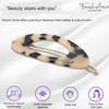 French Amie Oval Small 2 1/4 Celluloid Acetate Side Slide In Strong Hold Hair Clip Barrettes with Tige Boule Clasp for Girls and Women, Made in France (White Tokyo) view 2