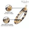French Amie Oval Small 2 1/4 Celluloid Acetate Side Slide In Strong Hold Hair Clip Barrettes with Tige Boule Clasp for Girls and Women, Made in France (White Tokyo) view 3