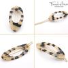 French Amie Oval Small 2 1/4 Celluloid Acetate Side Slide In Strong Hold Hair Clip Barrettes with Tige Boule Clasp for Girls and Women, Made in France (White Tokyo) view 4